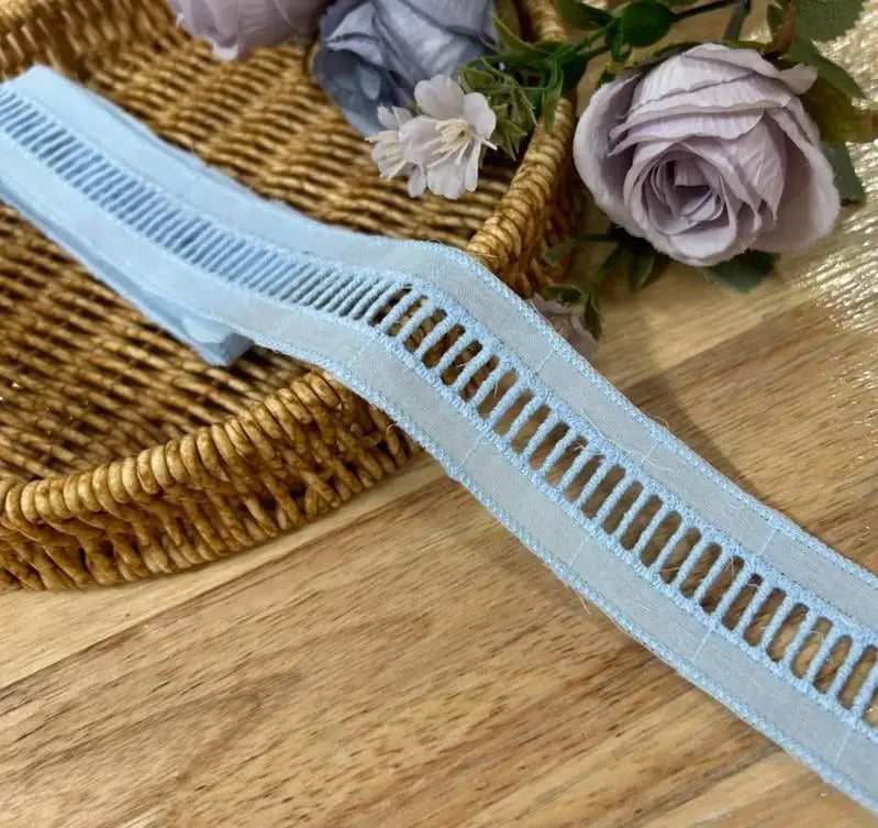 Novelty 3 Meters Clothes Laciness Accessories High Quality Pink Blue Red Cotton Cloth Embroidery Lace Trim 3.3cm Width