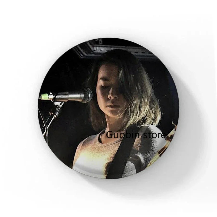 58mm Singer Mitski Enamel Pins Black and White Handmade Brooch Cartoon Cosplay Badge on Backpack Jewelry Accessories Gifts