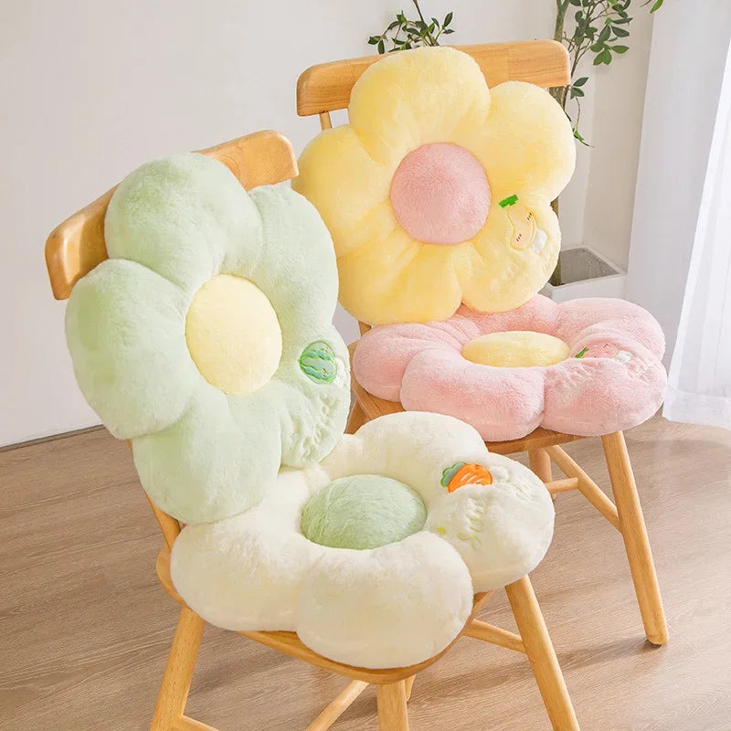 Long Plush Flower Shape Sofa Decor Cushion Stuffed Pink Peach Blossom Flower Baby Floor Playmat Birthday gift Office Seat Pillow