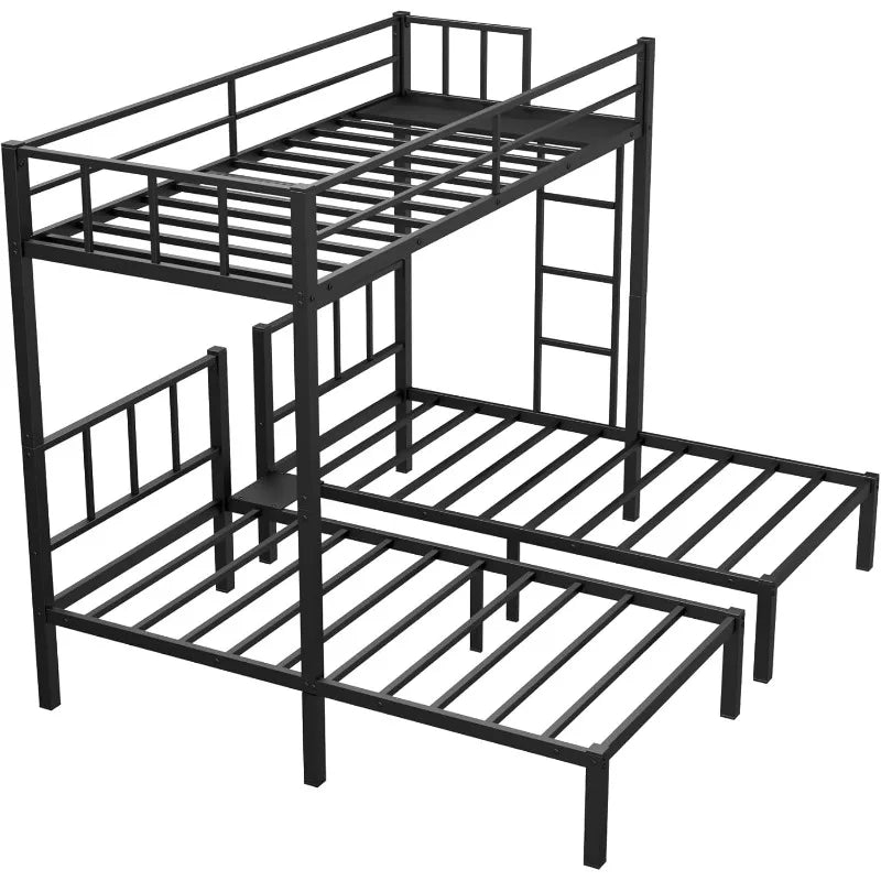 POPULAR2025 HOT Twin Over Twin Over Twin Triple Bunk Bed For Kids,3 Bed Bunk Beds For 3,Metal Triple Bunk Beds With Built-in Des