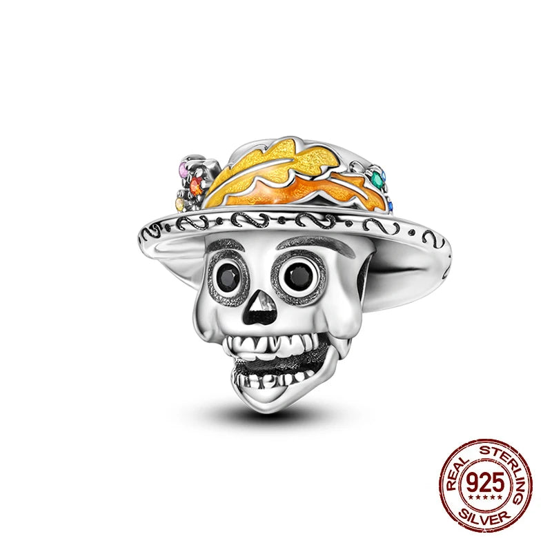 2025 Hot Sale Halloween Charms Bead 925 Sterling Silver Luminous Pumpkin Ghost Dangle Fit Bangle Bracelet Necklace DIY Jewelry