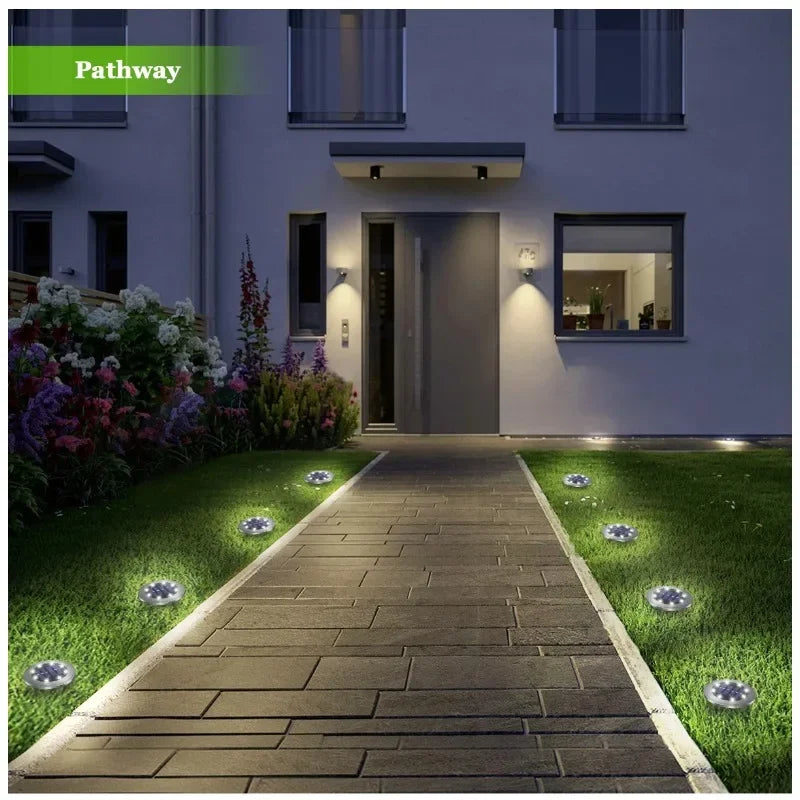 Garden Lights Outdoor Bright in-Ground Lights Landscape Lighting for Patio Pathway Lawn Solar Ground Lights LED Waterproof Solar