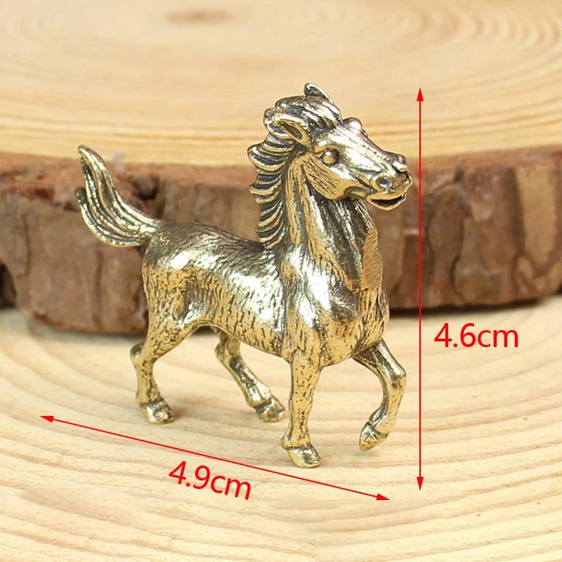 Antique Miniature Animal Ornaments Figurines Vintage Brass Mini Animals Statue Desk Ornaments Home Feng Shui Decor Crafts