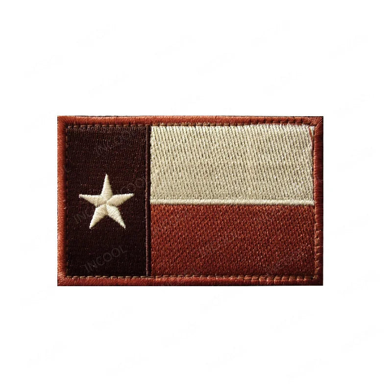 State of Texas Flag Full Embroidery Patches PVC Rubber Appliques TX Lone Star Tactical Decoration Badges For Clothing Backpack