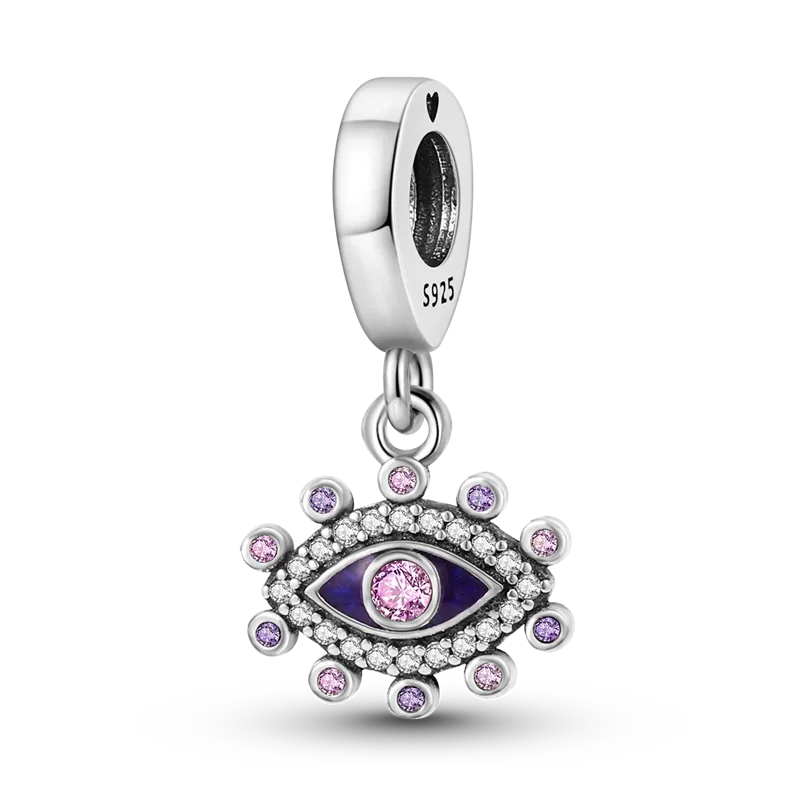 Halloween Dangle 925 Sterling Silver Skeleton Witch Devil's Eye Skull Charms Bead Fit Original Bangle Bracelet Necklace Jewelry