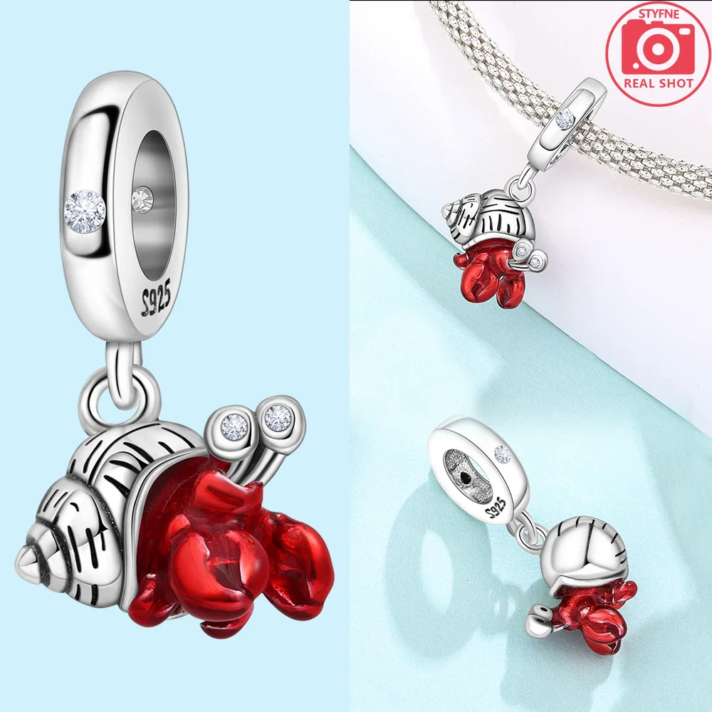 Original Treasure Box Marine Octopus Crab Pirate Charms 925 Silver Beads Fit Bracelet Women Accessories Jewelry Diy Gift Party