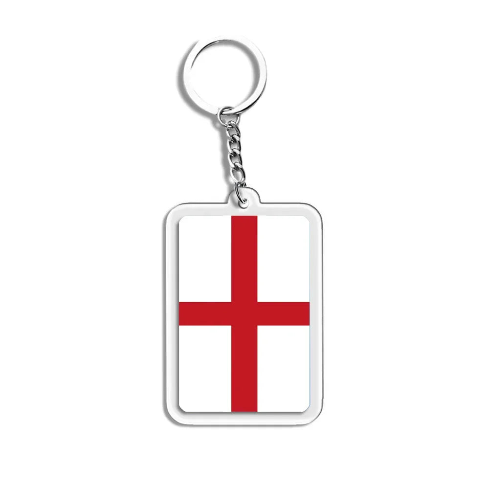National Flag Keychain Serbia Spain Argentina USA Brazil France Portugal Denmark Poland Tunisia Flags Football Keyring Gifts
