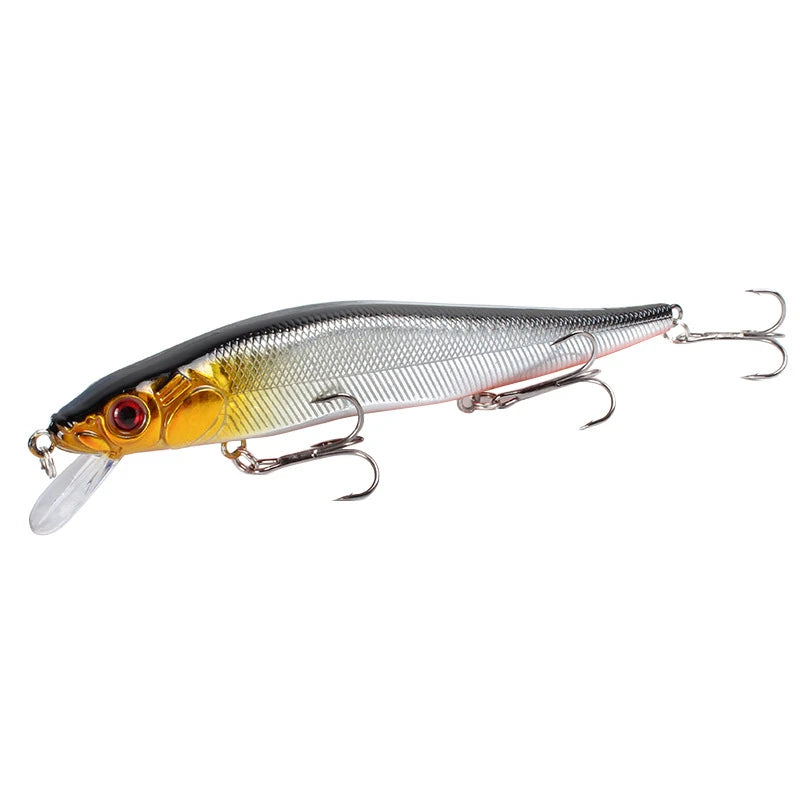 1Pcs Fishing Lure 115mm/14g Minnow Crankbait Wobblers 3D Eyes Perch Artificial Bait Pike Carp Bait Swim Bait Fishing Pesca