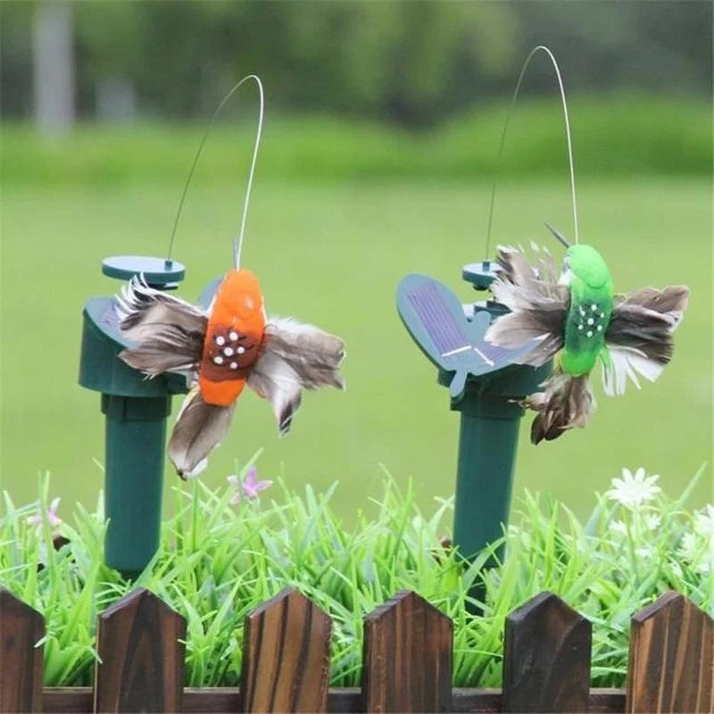 Garden Decoration Solar Powered Dancing Fluttering Butterflies Flying Humming Bird Garden Yard Outdoor Home Decoration Farmland