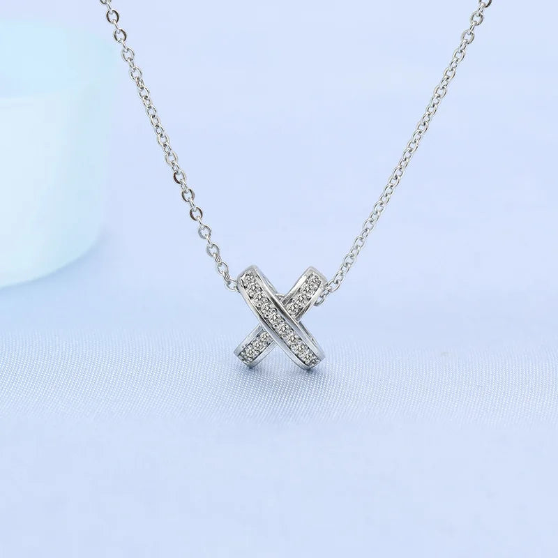 925 Sterling Silver Necklace For Women Round Pendent Sparkling Pave CZ Necklace Fashion Anniversary Birthday Jewelry Gifts N325