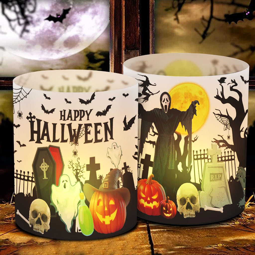 12pcs lantern table decoration for Halloween, party decoration table, Halloween lampshade, witch, pumpkin, bat, tombstone, suita