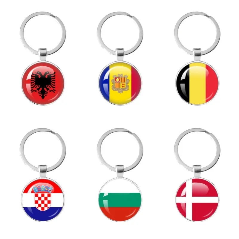 European National Flags, Albania, Andorra, Belarus, Belgium, Bosnia and Herzegovina, Bulgaria, Croatia, Popular Key Chain