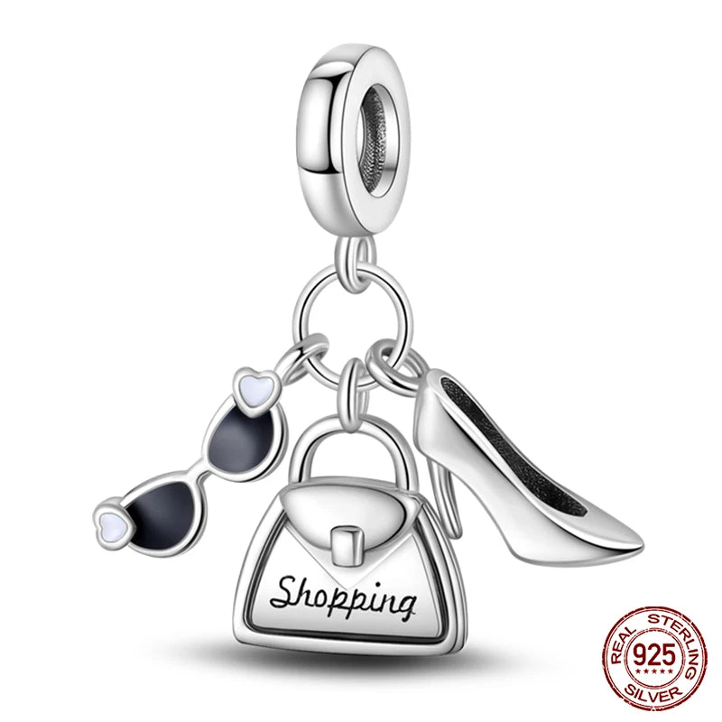 925 Silver Fashion Camera Coffee Cup Flower Charms Beads Fit Qikaola 925 Original Bracelet DIY Birthday Jewelry Making For Women