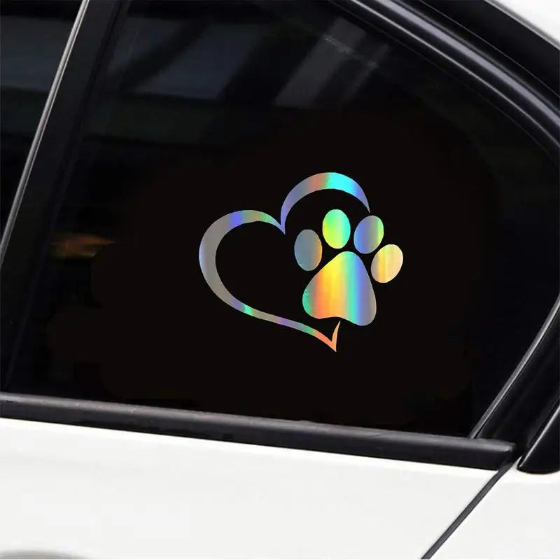 Wall Sticker Print Pet Paw With Heart Dog Cat Vinyl Decal Car Window Bumper Wall Sticker Decor For Home Wallpaper Cute ﻿