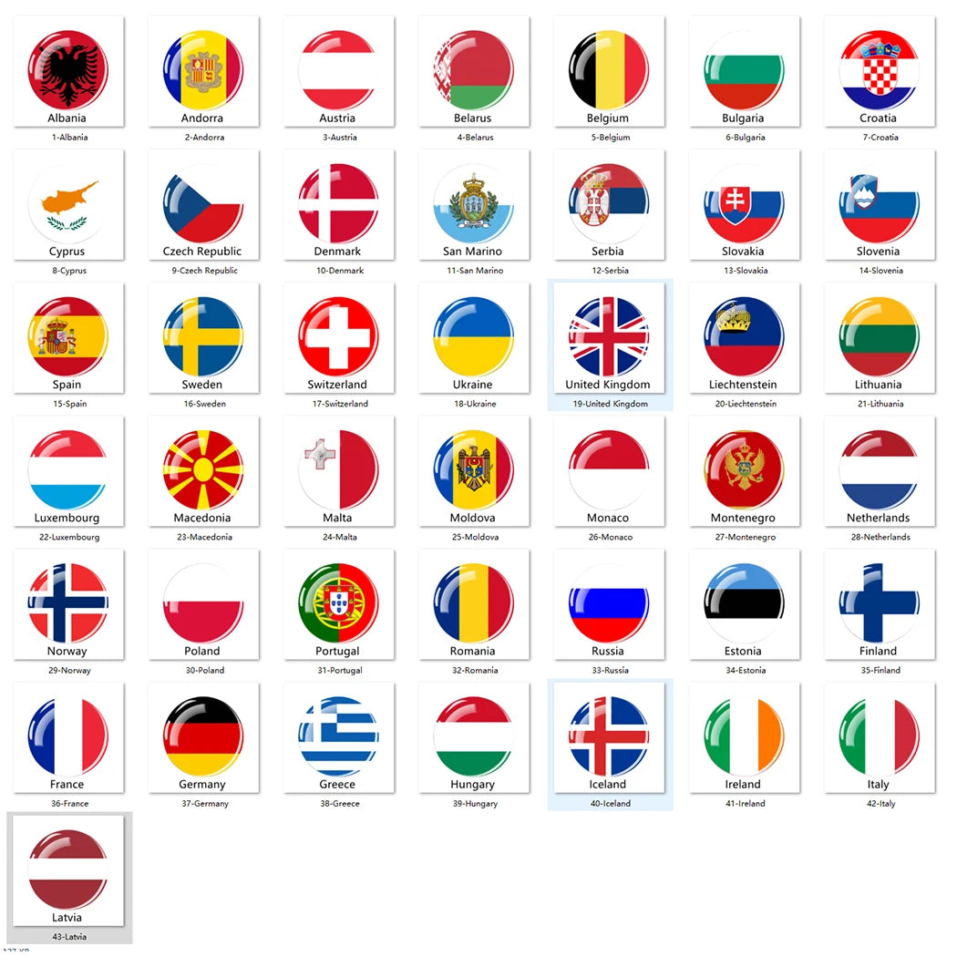 Europe National Flag Keychain Albania Spain Italy France UK Flag Glass Metal Key Chain Bag Pendant Gift for Patriot