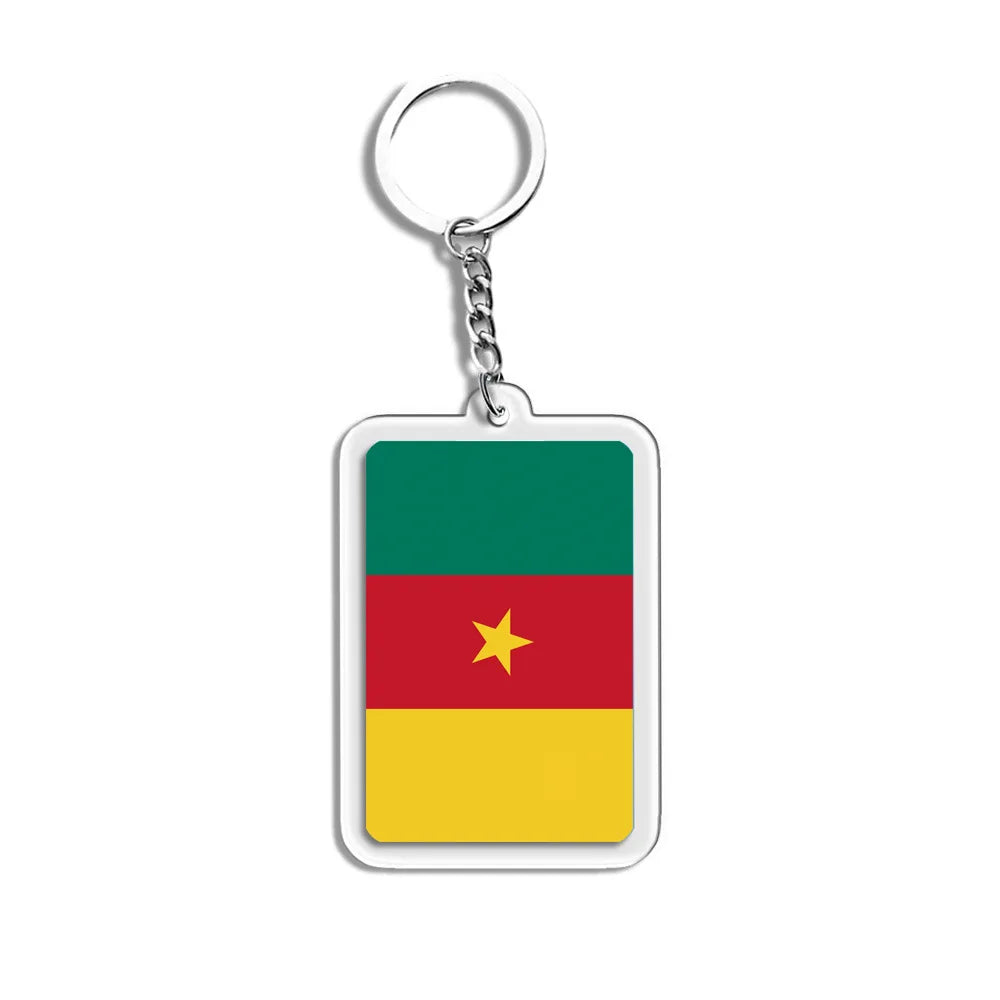National Flag Keychain Serbia Spain Argentina USA Brazil France Portugal Denmark Poland Tunisia Flags Football Keyring Gifts