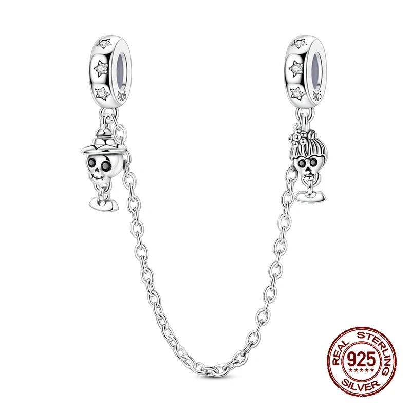 2025 Hot Sale Halloween Charms Bead 925 Sterling Silver Luminous Pumpkin Ghost Dangle Fit Bangle Bracelet Necklace DIY Jewelry