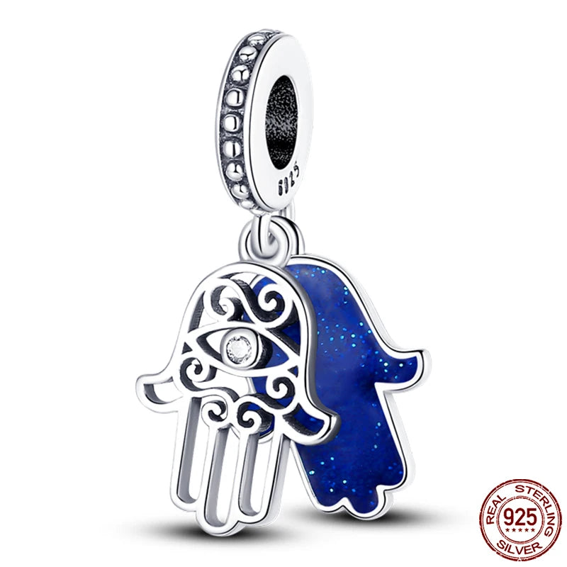 100% Real 925 Sterling Silver Classic Devil's Eye Charms Beads For Women Fit Original Qikaola Bracelets Fine DIY Jewelry Making