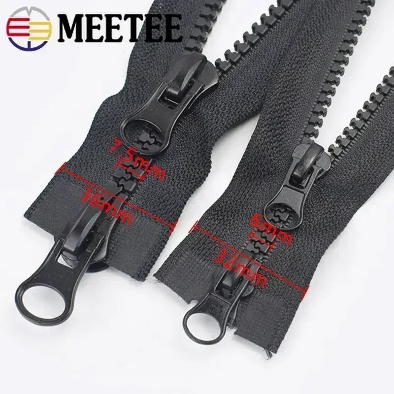 1Pc 5# 8# Sewing Resin Zipper 60-300cm Single/Double Zippers Sliders Long Zip Coat Tent Zips Repair Kit Bag Clothes Accessories
