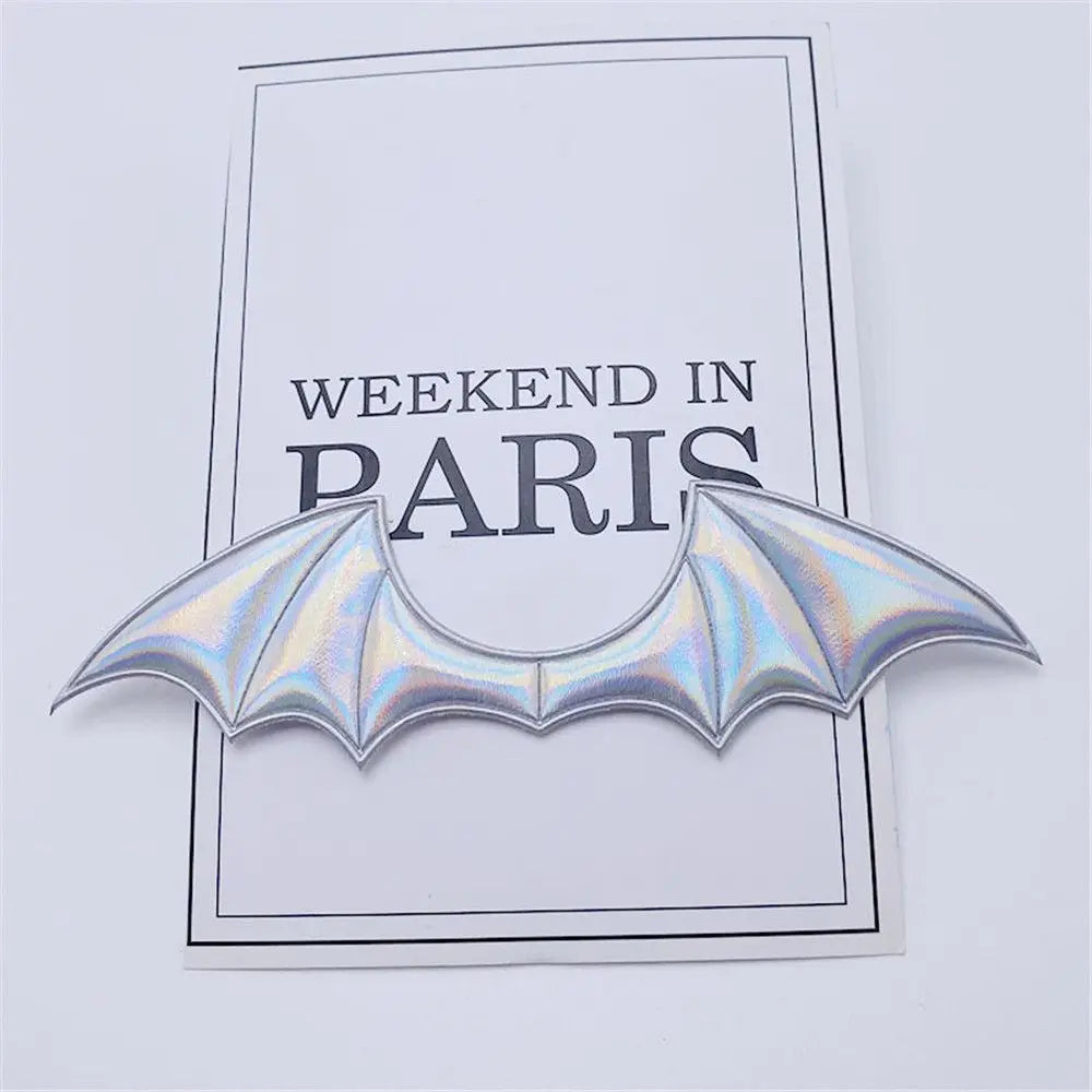 1/15Pcs 14.5*4CM Halloween Costume Fabric Demon Bat Wings Leather Patch Padded