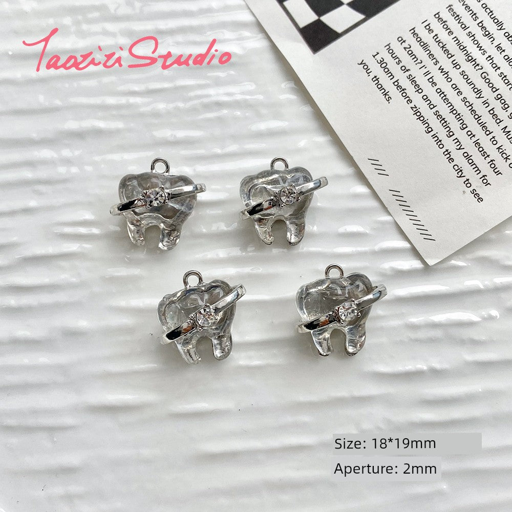 Sweet Cool Black Pink Sexy Liquid Alloy Pendant DIY Handmade Beaded Material Bracelet Necklace Ornament Bead Accessories