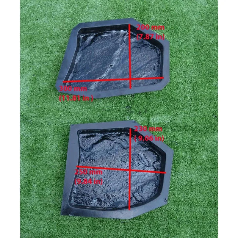 6 pcs Plastic Moulds Flagstone Casting Concrete Paving Garden Paths Stone Patio Pavers for Gar