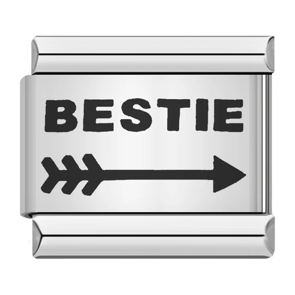 Fashion Romantic Heart I Love Dad Mum You Dogs Links Charm Fit 9mm Bracelet Stainless Steel Valentine's Day Jewelry DIY Making