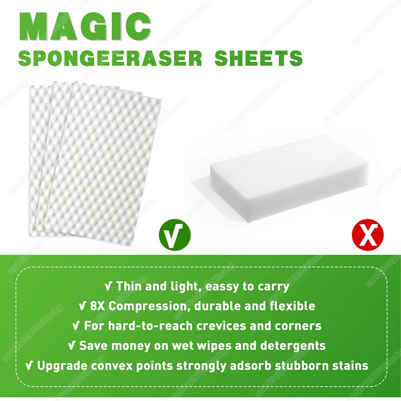 30/60PCS Melamine Sponge Sheets 4x Compression Cleaning Sponge Eraser Sheets Kitchen Bathroom Glass Cleaning Wipes Sponge Sheets