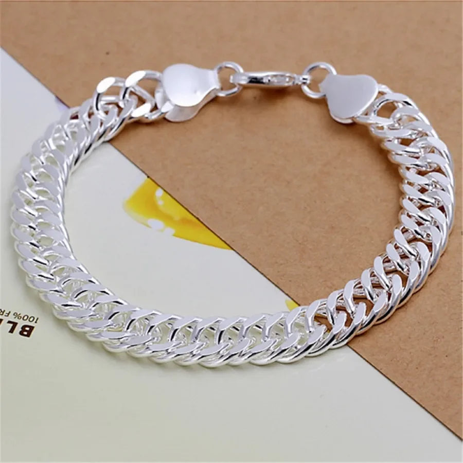925 Sterling Silver Chain Exquisite Twisted Bracelet Fashion Charm Chain Women Men Solid Wedding Cute Simple Models Jewelry