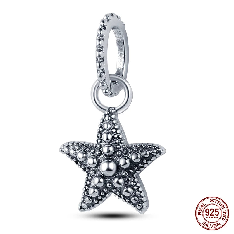 Original Ocean Series Fit 3mm Bracelet 100% Authentic 925 Sterling Silver Turtle Crab Mermaid Charm Beads DIY Jewelry Gift