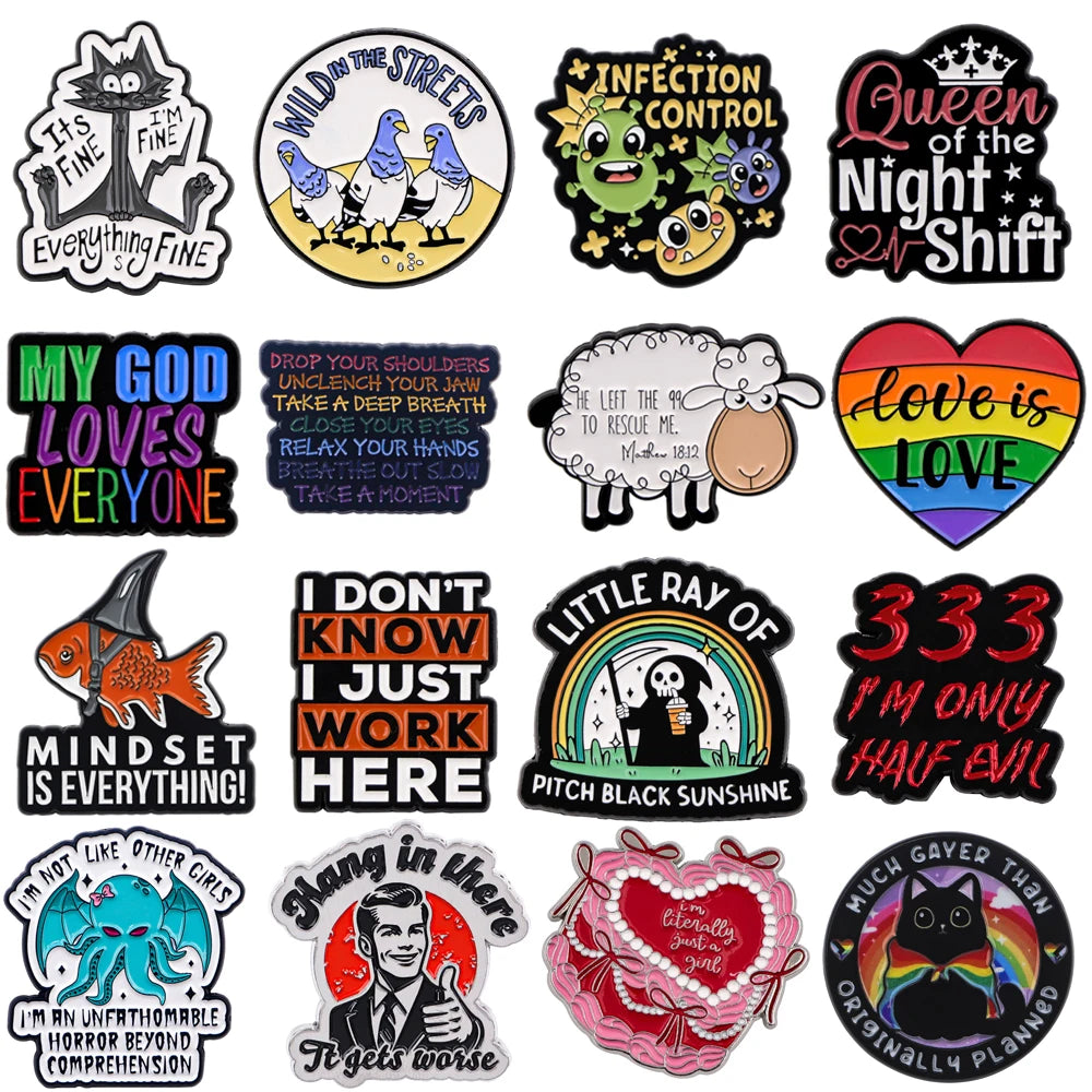 Love Is Love Quotation Lapel Pins for Backpacks Metal Enamel Pin Brooches Badges Anime Fashion Jewelry Accessories Gifts