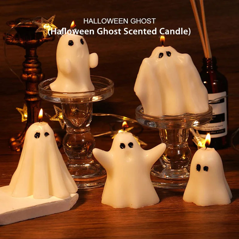 Handcrafted Halloween Ghost Candle Aromatherapy Smokeless Romantic Atmosphere Candle Styling Handmade Gift Festival Gift