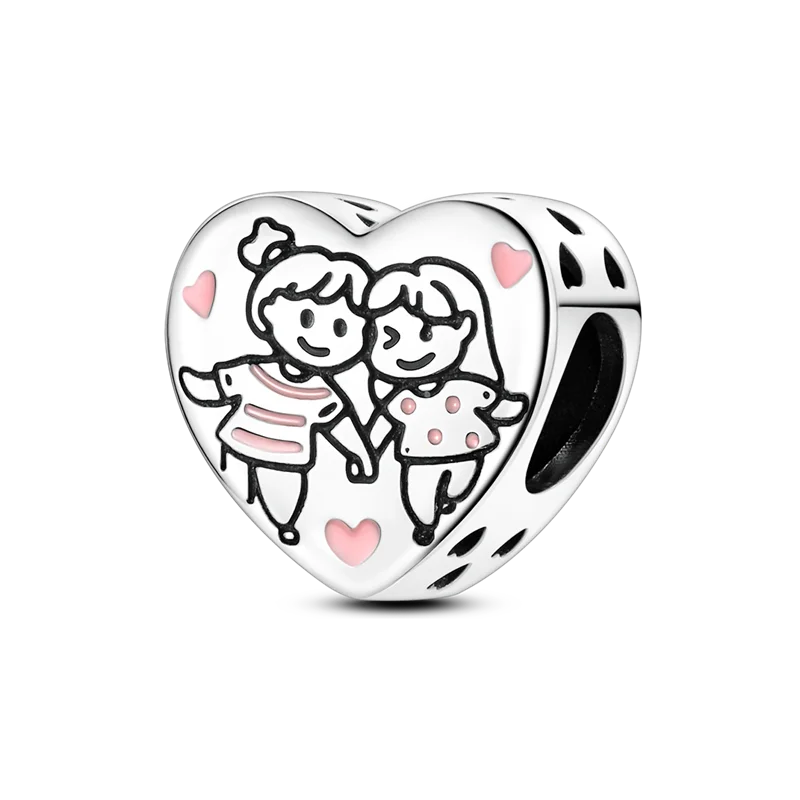 Original Charms Bead 925 Sterling Silver Inlaid Zirconium Bowknot Love Heart Balloon Pendants Fit Bracelet DIY Jewelry Marking