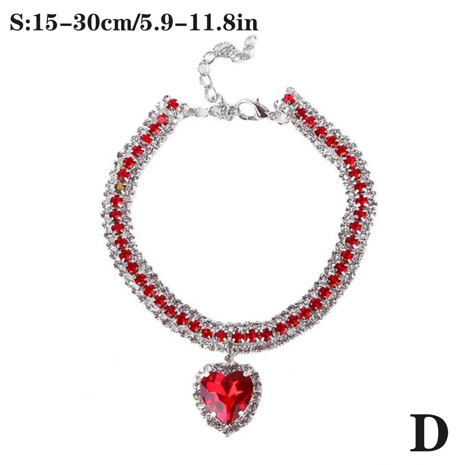 Luxury Crystal Cat Collar Love Pendant Necklace Pet Collar Adjustable Small Dog Cat Neck Ring Rhinestone Collar Pet Accessories