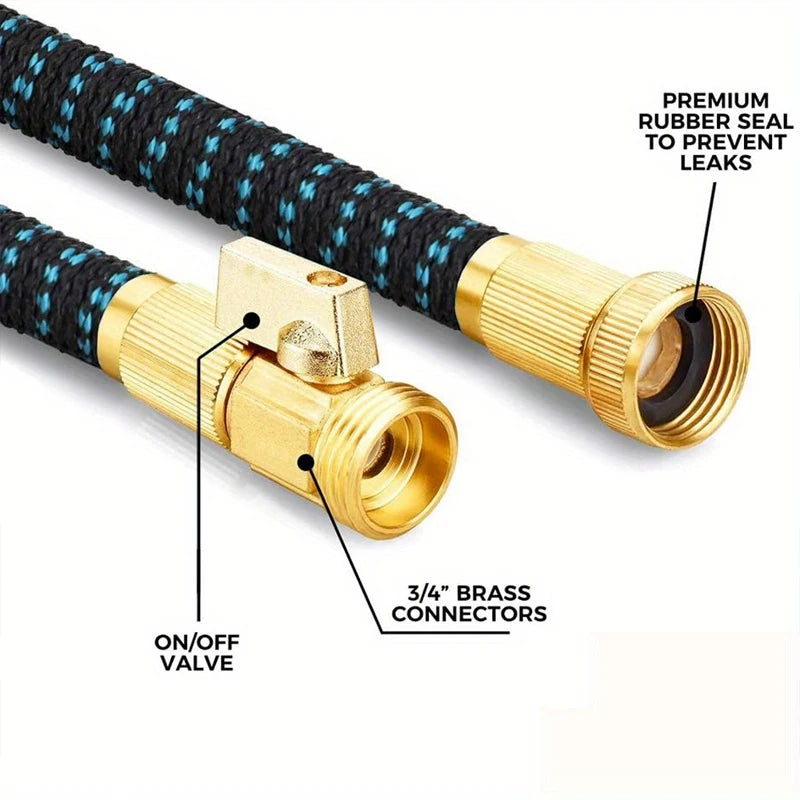 Rubber Material Flexible Garden Hose Is A Watering And Cleaning Tool With 8 High-pressure Car Wash Water Gun Functions