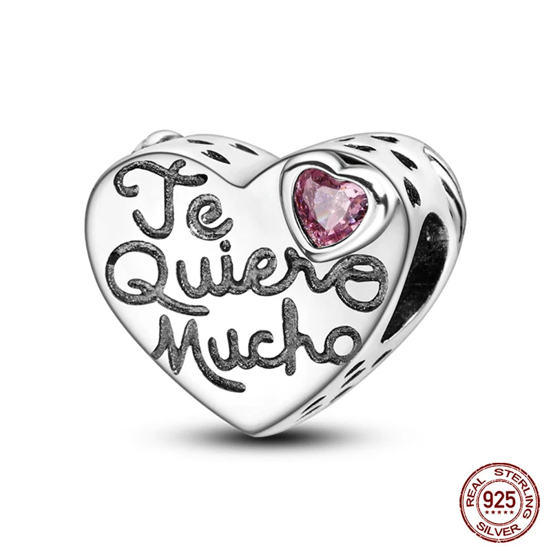 925 Sterling Silver Romantic Heart Series Charms Beads Fit Qikaola 925 Original Bracelet DIY Mother's Day Jewelry Gifts