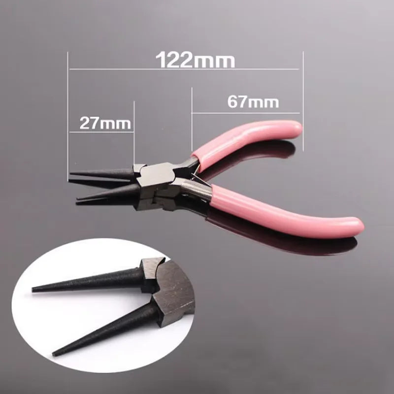 1pc Mini Pliers With Pointed Circular Mouth Diagonal Steel Wire Pliers Handmade Beaded Jewelry DIY Multifunctional Pliers