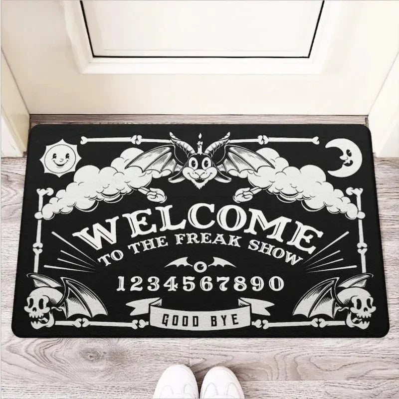 Halloween Gothic Witch Divination Welcome Entrance Doormat Home Decor Hallway Balcony Long Rugs Indoor Non-slip Floor Mat Decor