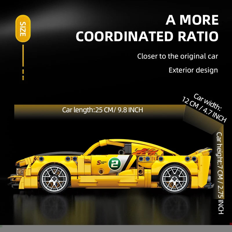 ToylinX 1/18 451 PCS Model Building Blocks Automobile DIY Vehicle Toy Model Christmas And Halloween Toys Gifts For Children