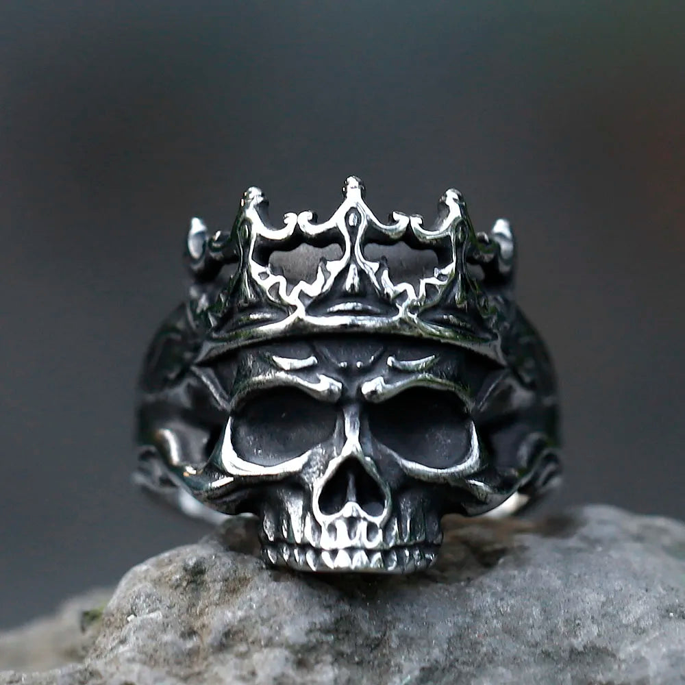 2022 NEW Men's 316L stainless steel rings Vintage Halloween Gothic Calvarium Skull punk ring fashion jewelry free shipping