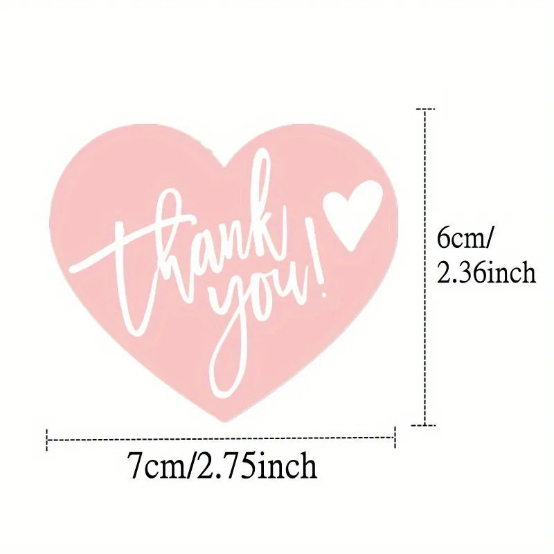 30/50Pcs 5 StylesPink Heart Shaped Thank You Tags - 'Thank You for Supporting My Small Business' Paper Gift Greeting Cards
