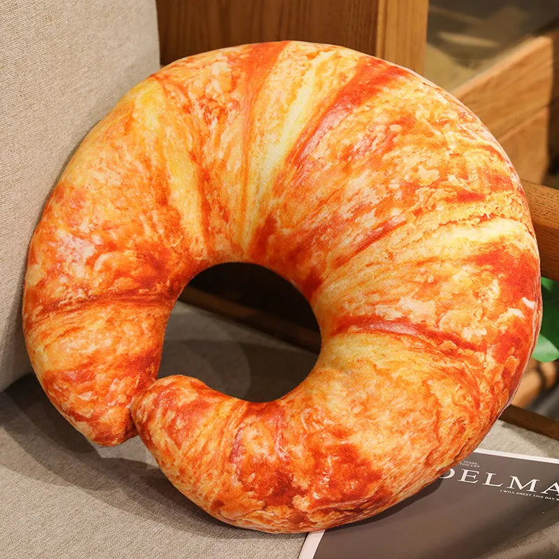 Creative French Bread Plush Pillow Stuffed Baguette Croissant Hotdog Plushie Peluche Party Prop Decor Sleeping Companion Cushion