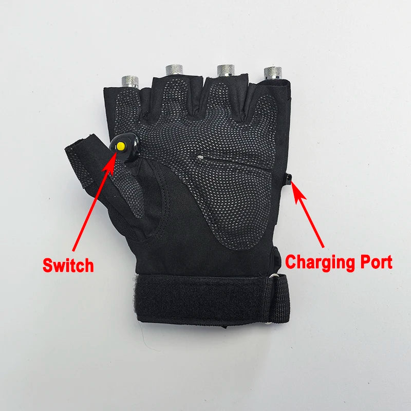 2 in 1 Green Red Blue Laser Gloves Multi-line 4 Heads Beam Light For DJ Disco Christmas Party Nightclub Club Stage Dancing Show