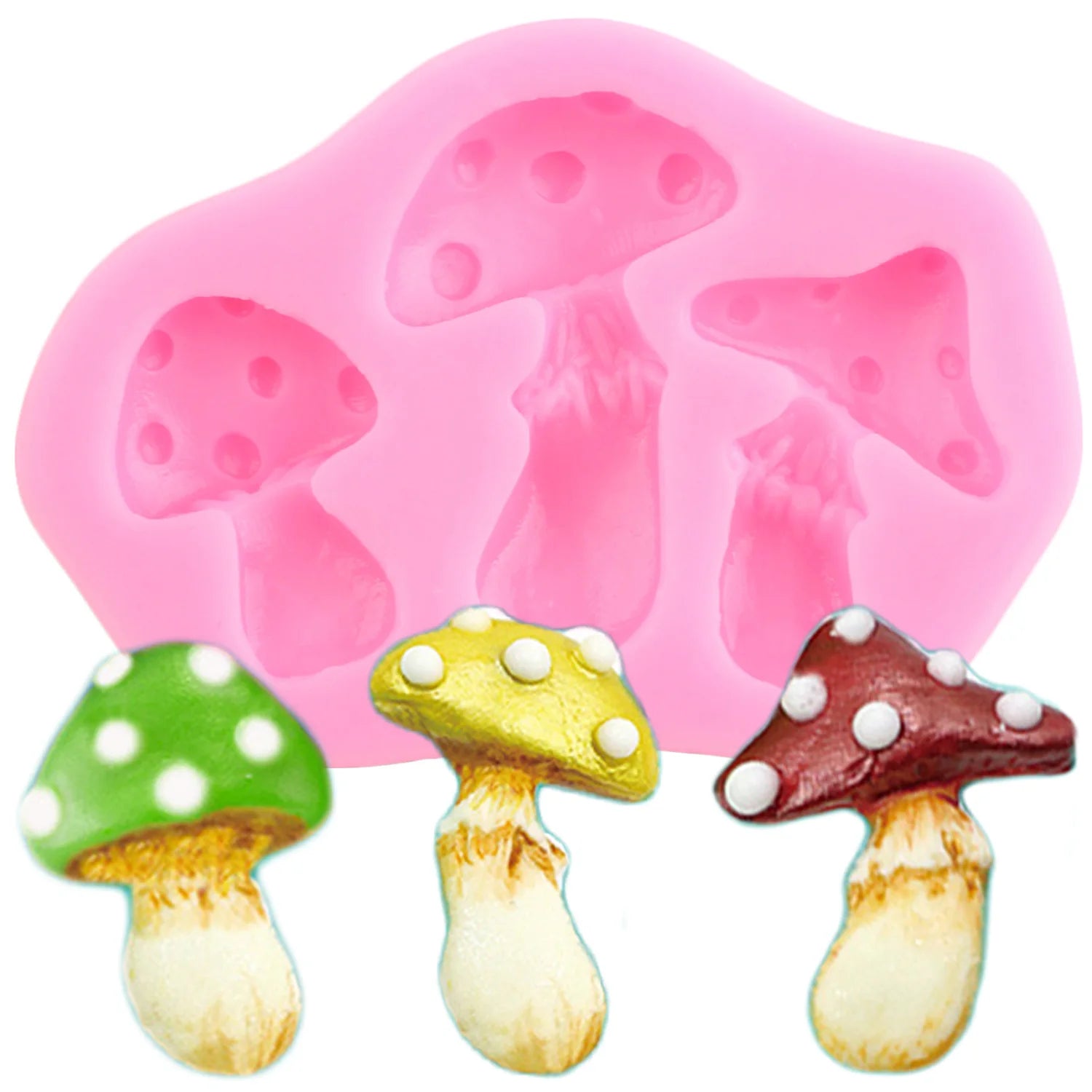 3D Tree Stump Fondant Mold Garden Picket Fence Silicone Molds Grass Flower Mushroom Chocolate Candy Mold Cake Decorating Tools