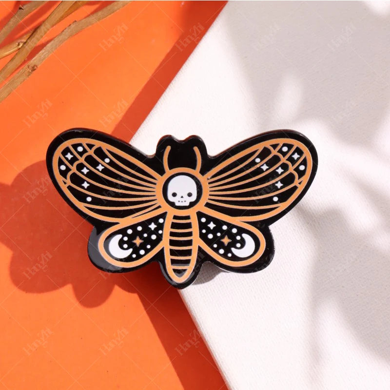 HANGZHI Dark Dragonfly Bat Spider Web Hair Clips Horror Exaggerates Halloween Hair Accessories for Women Kid New Funny Hairpin