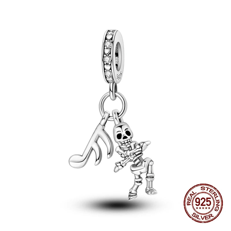 2025 Hot Sale Halloween Charms Bead 925 Sterling Silver Luminous Pumpkin Ghost Dangle Fit Bangle Bracelet Necklace DIY Jewelry