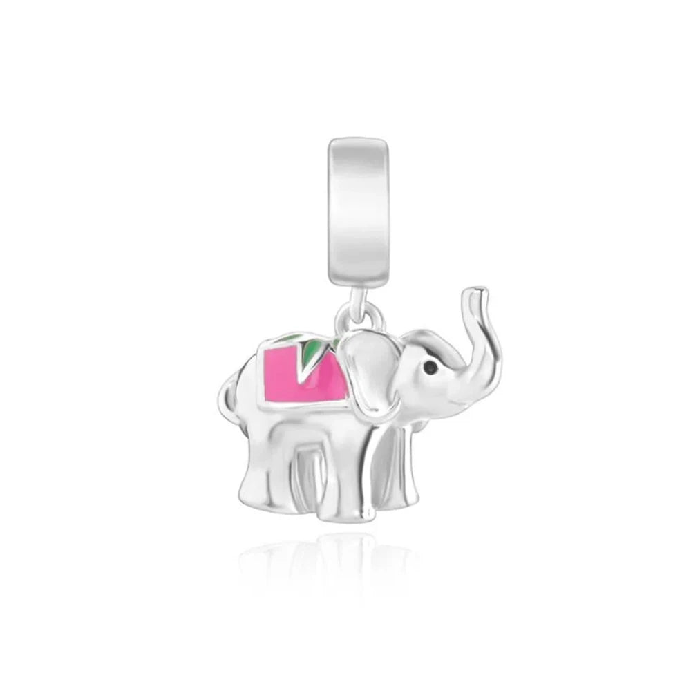 New 925 Sterling Silvering Panda Elephant Porker Charm Of 925 Chain Beaded Fit Original Pendant Bracelet DIY Ladies Jewelry