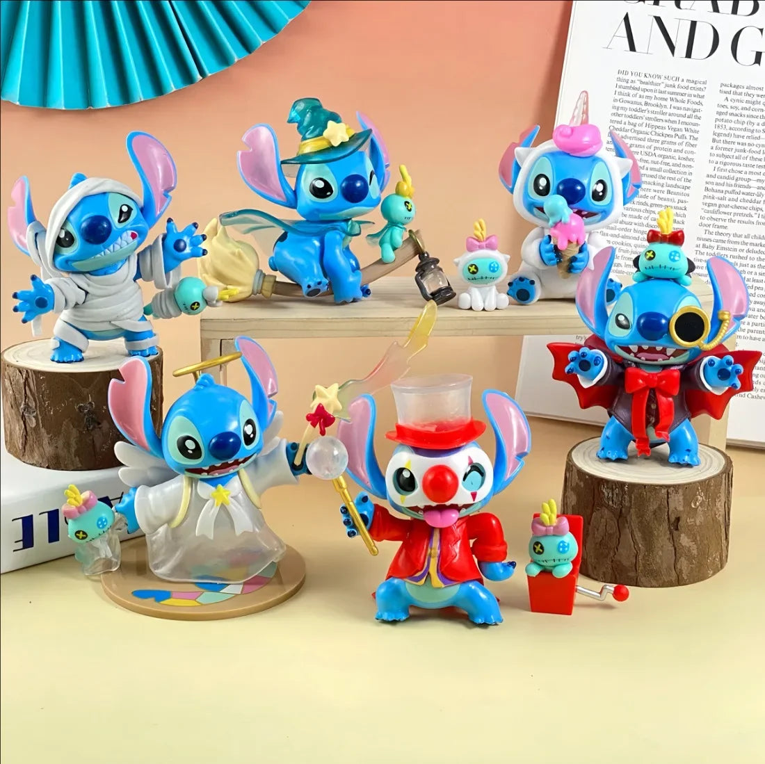 6 Funny Stitch Figurines Model Ornaments Interstellar Treasures Stitch Anime Figurines Decorative Vinyl Dolls