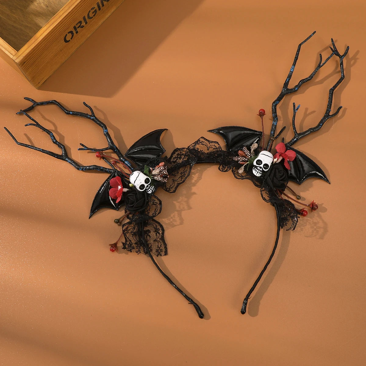 AWAYTR Halloween Scary Skeleton Headbands Mesh Plastic Pumpkin Wide Headband Hair Accessories For Women Festival Headwear