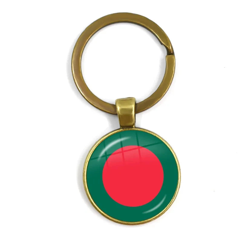 Iraq, Yemen, Nepal, Bangladesh, Maldives, Lebanon Flag Keychain 25mm Glass Keychain As a Gift To Friends  Gift
